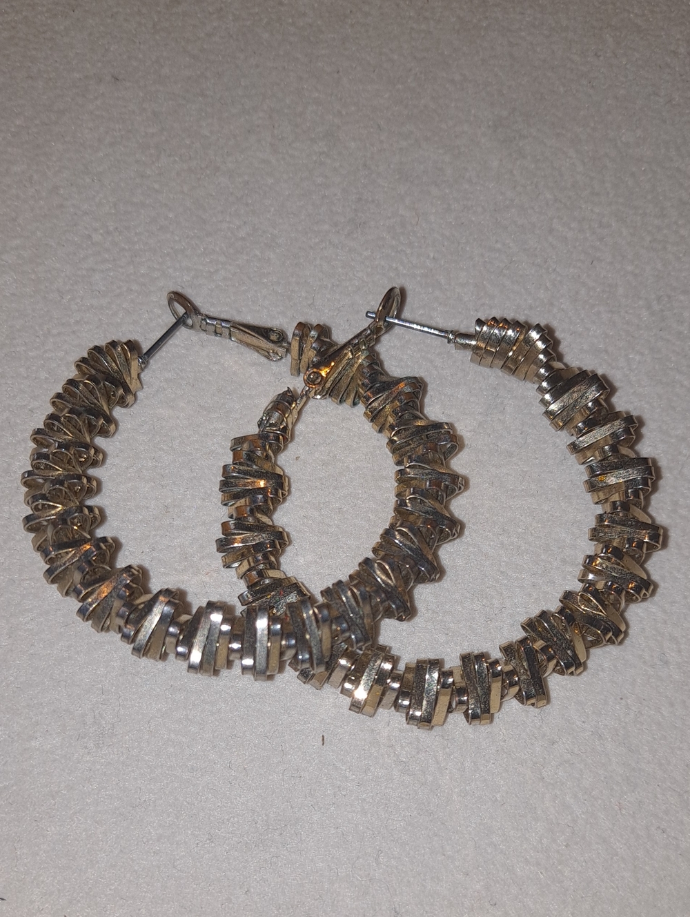 Gold-Tone Stacked Disc Hoop Earrings